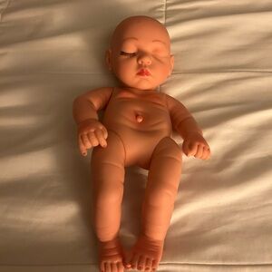 Realistic 11” Vinyl Baby Doll Sleep Eyes – Nude Newborn Reborn Craft Mold